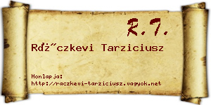Ráczkevi Tarziciusz névjegykártya